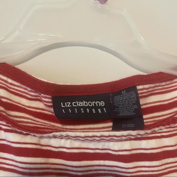 Liz Claiborne red and white tank top - Picture 2 of 2
